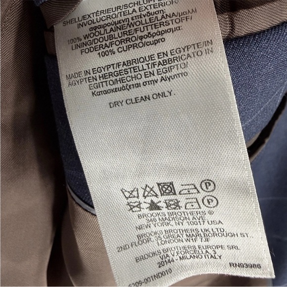 Brooks Brothers Blazer Mens Size 38S Blue Windowpane Plaid Wool Italian Fabric - Picture 8 of 12